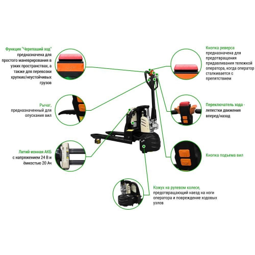 Самоходная тележка PROLIFT M2 SD15L (2 АКБ)