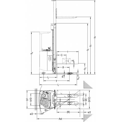 Штабелер самоходный 1,5 т 6,5 м TOR CDD15C Li-ion с кабиной