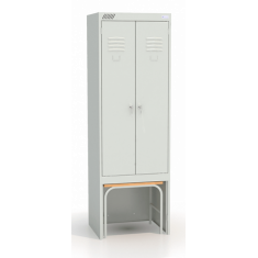 Металлический шкаф для одежды с нишей под выдвижную скамью ШРК-22-600 ВСК