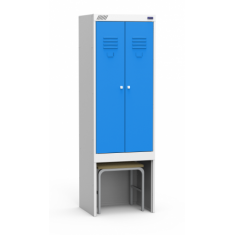Металлический шкаф для одежды с нишей под выдвижную скамью ШРЭК 22-530 ВСК